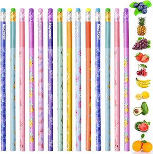 Promoción publicitaria regalo HB lápices de grafito olor a fruta perfumado colorido borrador cabeza niños lápiz de madera - Product Image 2
