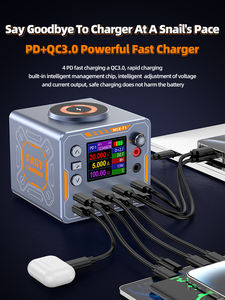 Estación de Carga USB Inteligente de 140W con 8 Puertos, Pantalla LED Digital, Puerto EX con Carga Inalámbrica Magnética, Cargador Multifuncional - Product Image 6