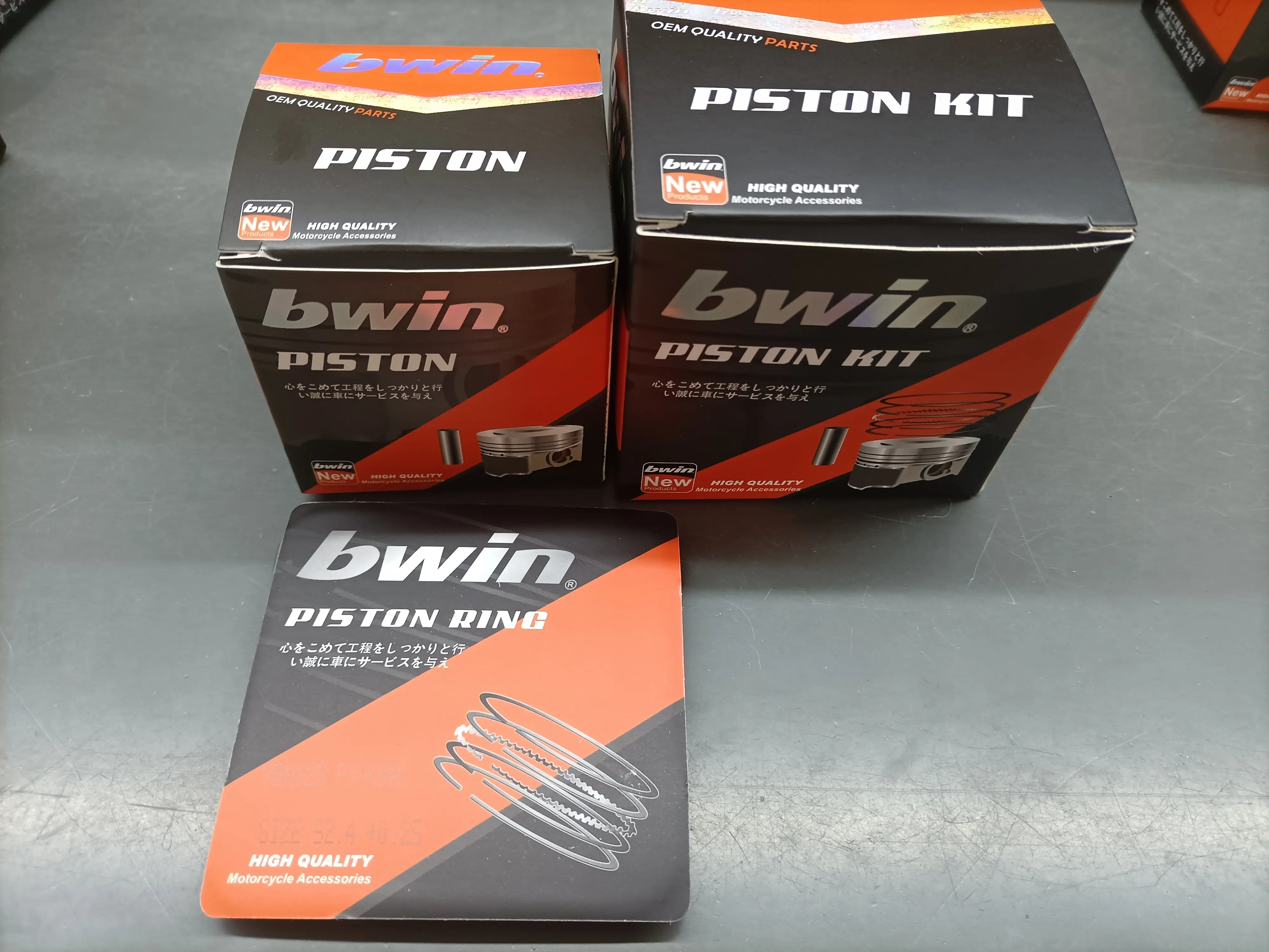 KWN/KZR 52.4mm CLICK125/VARIO125 + 0.25/+ 0.5/+ 0.75/+ 1.0 yedek parça HONDA için motosiklet motoru yarış silindir piston segmanı kitleri