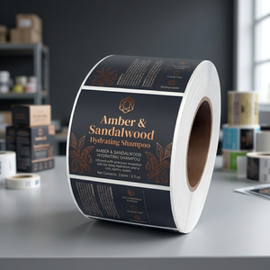 Etiquetas Adhesivas de Papel Impresas Personalizadas, Resistentes al Agua, para Envases de Productos para el Cuidado de la Piel, Botellas de Cosméticos, Comestibles, con Lámina Dorada - Product Image 2