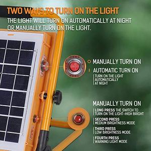 ไฟสปอร์ตไลท์ LED พลังงานแสงอาทิตย์ 100 วัตต์ สำหรับสวน ภูมิทัศน์ ถนน ฉุกเฉิน และตั้งแคมป์ มาตรฐาน IP65 รุ่น Skle Ken100flood พร้อมแผงโซลาร์เซลล์ - Product Image 4