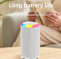 Kumaş Kaplı Taşınabilir Su Geçirmez RGB LED Işıklı Dış Mekan TWS Stereo Bas Kablosuz Hoparlör, 5.3 2000-3000mAh Pil ile