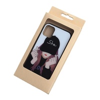 Boîte d'emballage personnalisable pour coque de téléphone de la marque Shaher, prête pour la vente en gros et au détail, avec fenêtre transparente en PVC et fente Euro, en papier kraft à suspendre pour mobile