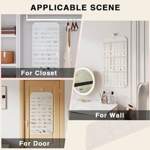ที่เก็บเครื่องประดับแบบแขวนสองด้าน 80 ช่อง พร้อมซิป ถุงเก็บของใส PVC สำหรับต่างหู สร้อยคอ กำไลข้อมือ แหวน - Product Image 3
