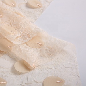 Tissu en mousseline de soie brodée 3D, nouveau Design, bon marché, rose, en crêpe pour robe de fille, vente en gros - Product Image 6