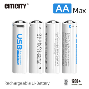 CITICITY Paquete de 4 Baterías Recargables USB AA de 3885mWh, 1.5V, 1200+ Ciclos, para Juguetes y Electrónica Doméstica - Product Image 4