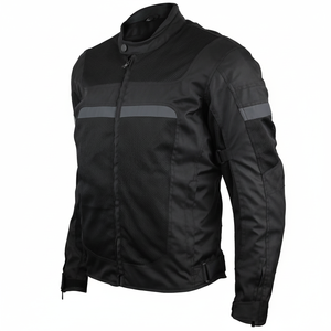 Chaqueta de moto Touring de piel sintética marrón con cremallera de alta calidad - Product Image 1