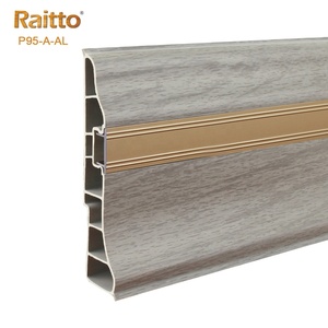 P95-A-AL, raitto nhựa ốp chân tường Hội Đồng Quản trị, PVC tường ván chân tường, PVC <span class=keywords><strong>plinth</strong></span> với dải nhôm - Product Image 5