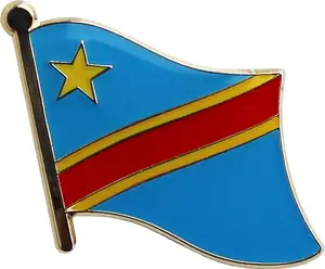 Repubblica democratica del Congo Pin Country Pin usa il processo di caduta della colla e il materiale è la decorazione di usura dei vestiti in lega di zinco
