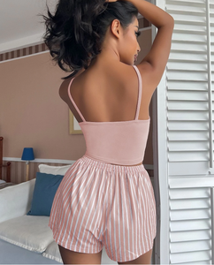 <span class=keywords><strong>Cils</strong></span> et lettre graphique noeud <span class=keywords><strong>avant</strong></span> PJ ensemble Cami pyjamas pour femmes ensemble Shorts et hauts sans manches Sexy vêtements de détente femmes ensembles - Product Image 3