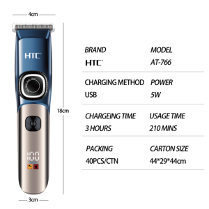 HTC AT-766 <span class=keywords><strong>Precio</strong></span> <span class=keywords><strong>de</strong></span> fábrica Cortadora <span class=keywords><strong>de</strong></span> peluquero profesional Cortadora <span class=keywords><strong>de</strong></span> <span class=keywords><strong>pelo</strong></span> eléctrica inalámbrica recargable - Product Image 4
