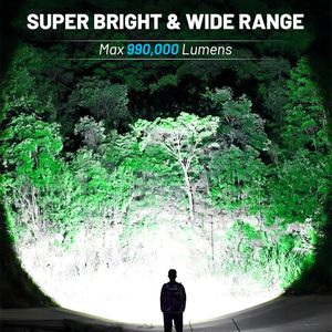 Linterna LED de 50W al por Mayor, Recargable por USB, de Aluminio, IP55, Linterna de Emergencia, Super Brillante, Alcance de 1000M - Product Image 5