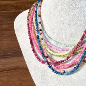 Collar bohemio de cuentas de piedra Natural de Color caramelo para mujer, joyería de moda de verano hecha a mano para regalo, aspecto de polvo de cristal curativo - Product Image 5