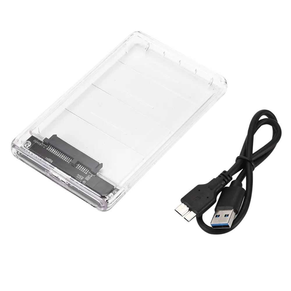 USB3.0 HDD संलग्नक 2.5 इंच सीरियल पोर्ट SATA <span class=keywords><strong>SSD</strong></span> हार्ड ड्राइव मामले का समर्थन 2TB पारदर्शी मोबाइल बाहरी HDD मामला