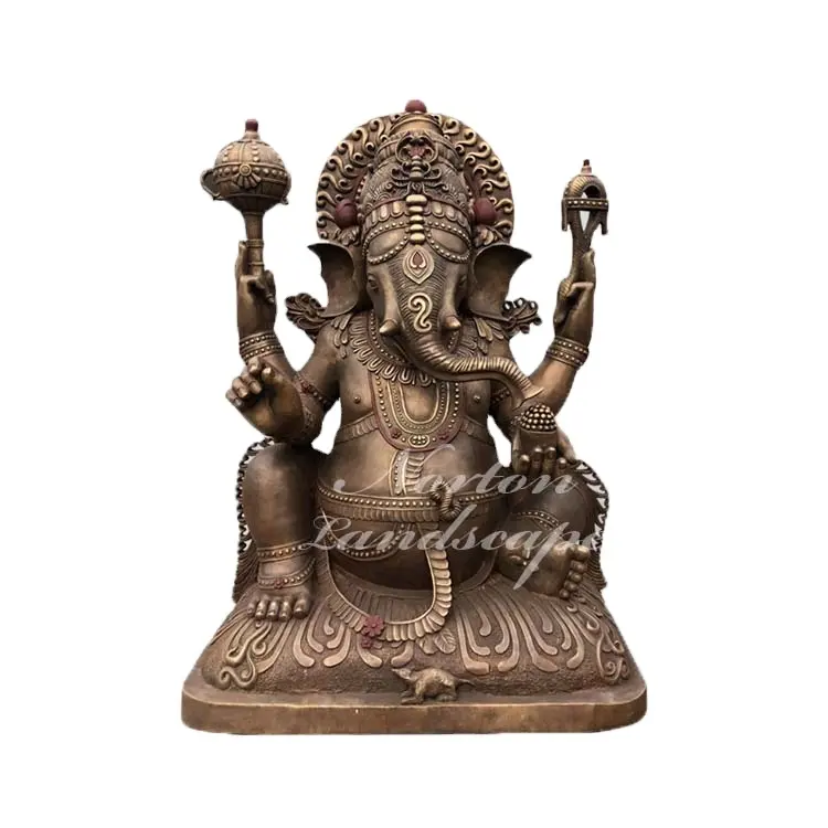 Fornecimento de fábrica estátuas de Deus hindu Índia Ganesha escultura de bronze durável para venda