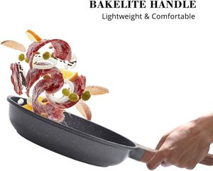 Tốt Nhất Bán Đá Đồ Nấu Nướng Đầu Bếp Của Pan Với Tay Cầm Bằng Gỗ Lớp Phủ Bằng Đá Cẩm Thạch Chảo - Product Image 3