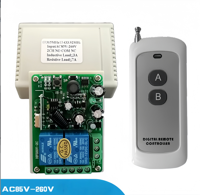 AC 220V Hotel Remote Control Switch 110V 240V Wide Voltage Relay Contact 433 MHZ Radio Frequency for Lamp Electric Power Source