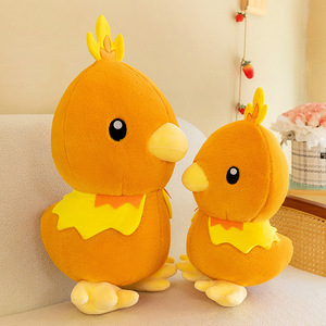 Adorable oreiller en peluche <span class=keywords><strong>Torchic</strong></span> de dessin animé - Peluche douillette pour la décoration de chambre, cadeau d'anniversaire câlin - Product Image 3