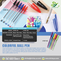 Bolígrafo de Plástico con Logotipo Personalizado SHIRLEY YA, Venta al por Mayor, Tinta Azul de 0.7 mm, Bolígrafo Económico para la Escuela y Oficina con Carpeta