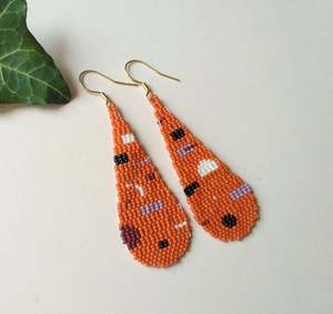Pendientes colgantes de terracota hechos a mano Happiness - Product Image 1