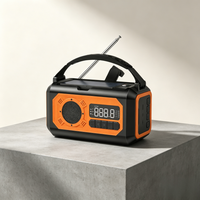 Radio Solar de Manivela para Exteriores con 3 Modos de Carga, Receptor Meteorológico FM/AM/WB, Alarma de Emergencia SOS, Brújula de Navegación