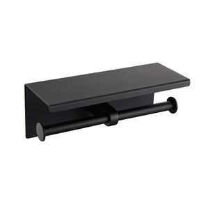 Durevole SUS 304 doppio rotolo di carta porta asciugamani con mensola per telefono lungo accessori per il bagno in acciaio inox di alta qualità - Product Image 1
