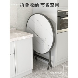Folding Marble Top Dining <b>Table</b> Square And <b>Round</b> Metal Legs Portable Outdoor Small Size Foldable Modern Design - Product Image 2