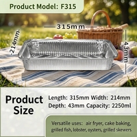 Multifunktionale 2250mL Rechteckige Einweg-Dampfgarbehälter, Takeaway-Lebensmittelverpackungen, Aluminiumfolie-Servierplatten