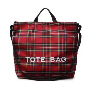 Bolso bandolera con letras bordadas a cuadros de gran capacidad, bolsos de lona portátiles para mujer - Product Image 2