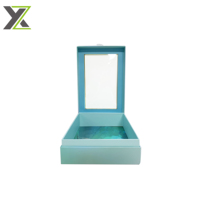 Boîtes cadeaux en carton à couvercle à charnière pour crème cosmétique contour des yeux recyclable personnalisée avec fenêtre transparente