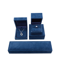 2025 Usine Directe De Luxe Bleu Marine Matériel Haut De Gamme Logo Personnalisé Couleur Bijoux Cadeau Emballage Ensemble Boîtes
