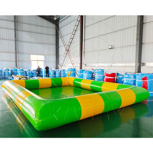 Piscina Inflable de PVC Comercial con Tobogán para Uso en Interiores y Exteriores, Color Verde, Venta al por Mayor - Product Image 1