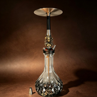Set Shisha Hookah Jerman Modern Terbaru, Bahan Stainless Steel Lapis Emas dengan Teknik Pernis, Dilengkapi Kotak Hadiah