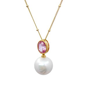 Collar con Dije de Platino PT900 de UM Jewelry, Perla Edison, Perla de Agua Dulce Cultivada en Laboratorio, para Compromiso, Boda, Fiesta, Aniversario, NGTC - Product Image 2