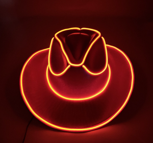 ECOPARTY, gorra de vaquero de lujo de neón hecha a mano con cable EL, superventas, sombrero de concierto de fiesta Rave Burning Man para Navidad - Product Image 2