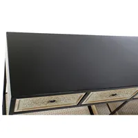 TABLE DE CONSOLE EN MÉTAL NOIR ET BOIS 120X38X80