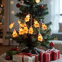 Guirlandes lumineuses LED à piles blanc chaud pour arbre de Noël, décorations de Noël en plastique pour la maison, Noël, Navidad, Nouvel An