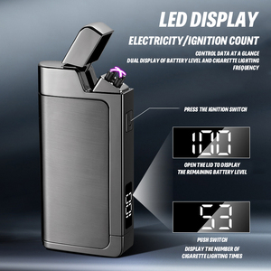Briquet <span class=keywords><strong>électronique</strong></span> sans flamme coupe-vent à double arc à charge rapide Type-C <span class=keywords><strong>avec</strong></span> porte-<span class=keywords><strong>cigarette</strong></span> et <span class=keywords><strong>filtre</strong></span> - Product Image 5