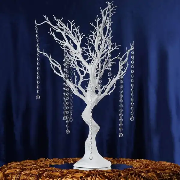 S0240, пластмассовое Вишневое дерево, Золотая манзанита, свадебный стол, центральный стол, белые блестящие деревья манзанита для свадебного центра