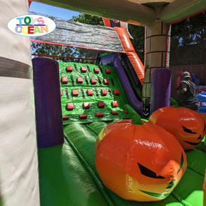 Tùy chỉnh thương mại ngoài trời Halloween khóa học vượt chướng ngại vật bí ngô ngôi nhà ma ám trượt trẻ em làm vật liệu PVC bền - Product Image 3