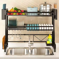 Meilleur prix d'usine Égouttoir à vaisselle et à bols à double niveau écologique pour la cuisine domestique Étagère de rangement multifonctionnelle