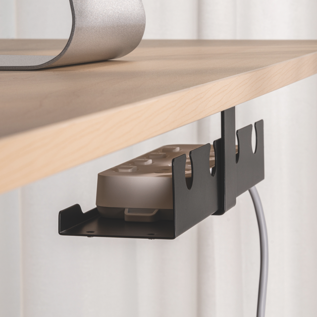 MH02-5 Steel Under Desk Modular Power Strip Holder Cable Management Power Strip Organizer for Standing Desk