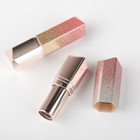 Tubes de rouges à lèvres vides, pièces, emballage en plastique pour baume à lèvres, autocollant, carré, rose, printemps, vente en gros