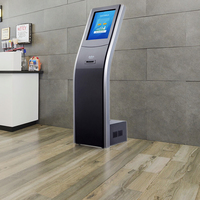 Kiosque de gestion de file d'attente en libre-service de 19/21, 5 pouces avec écran LCD sur pied et imprimante pour restaurants et banques