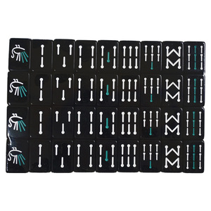 Acrylic Mahjong Tiles Set Black Portable Mini Travel Game Chess Card <b>Entertainment</b> Universal Outdoor Leisure - Product Image 1