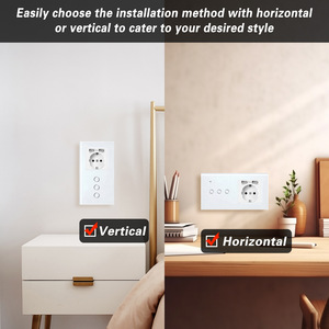 Eu146mm 2 Gang Vàng duy nhất mở điều khiển duy nhất TYPE-C Ổ cắm chuyển đổi ổ cắm giấu cảm ứng chuyển đổi kết hợp USB tường thiết bị chuyển mạch - Product Image 5