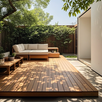 Planches de terrasse en composite WPC imitation teck 3D gaufré, écologiques, ignifuges, à double verrouillage, pour cour extérieure – Vente en gros