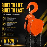 WIN TOP STAR 5000KG Alat Angkat Rantai Manual Efisien, Blok Rantai Tangan 5 Ton, Operasi Lancar, Bersertifikasi CE IP66, Warna Oranye