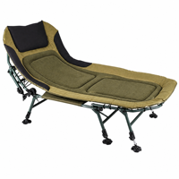 Lit de camping pliable moderne en métal, réglable et inclinable, pour l'extérieur, robuste, pour la plage et la pêche, avec oreiller