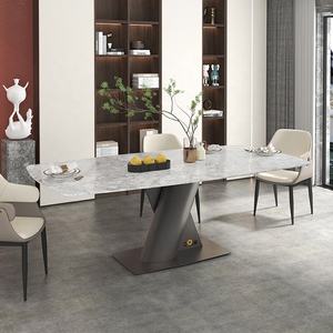 2025 American Style Modular Dining <strong>Table</strong> Set Nano White Family Marble Dining <strong>Table</strong> <strong>Space</strong> <strong>Saver</strong> Guangzhou Dining <strong>Table</strong> <strong>And</strong> <strong>Chairs</strong> - Product Image 2